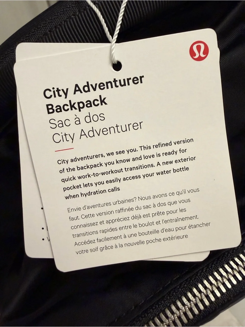 lululemon athletica Black Nylon Backpack with Silver Zippers